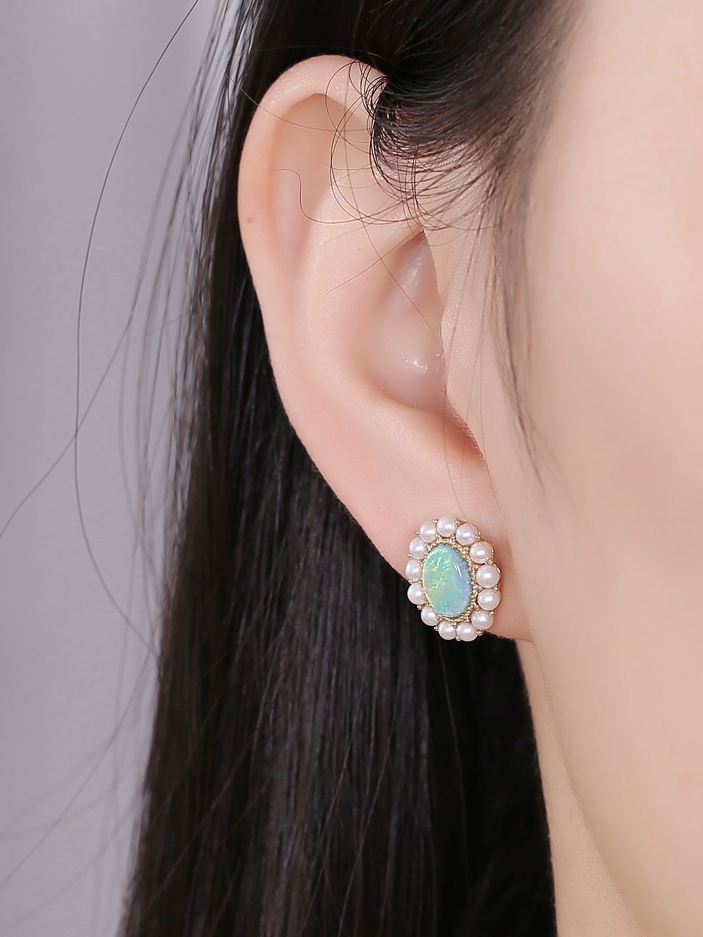 Fresh Water Pearl x Opal Earrings