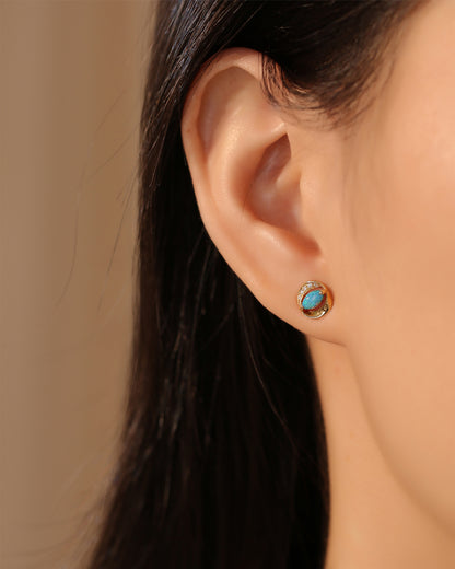 18K gold Australian Opal Earrings