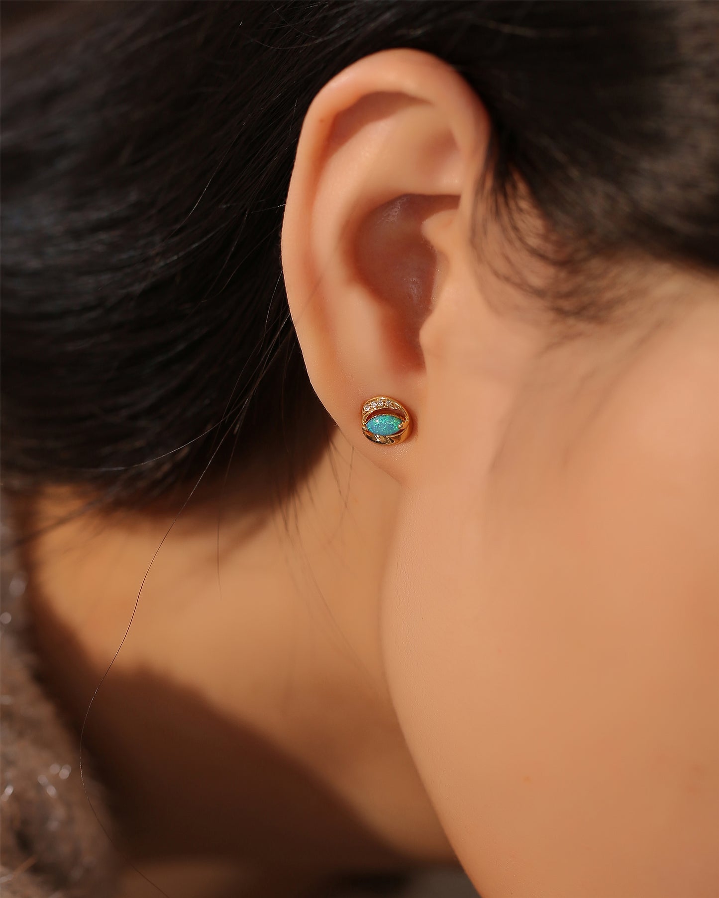 18K gold Australian Opal Earrings