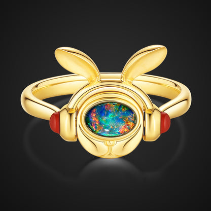 DJ Rabbit Natural Australian Opal Ring