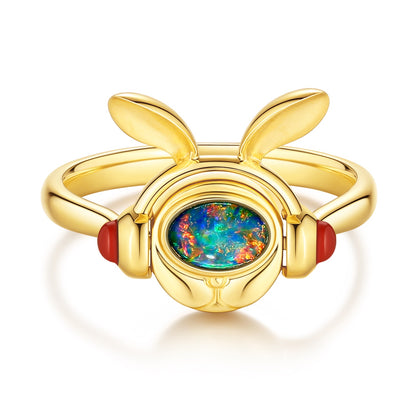 DJ Rabbit Natural Australian Opal Ring