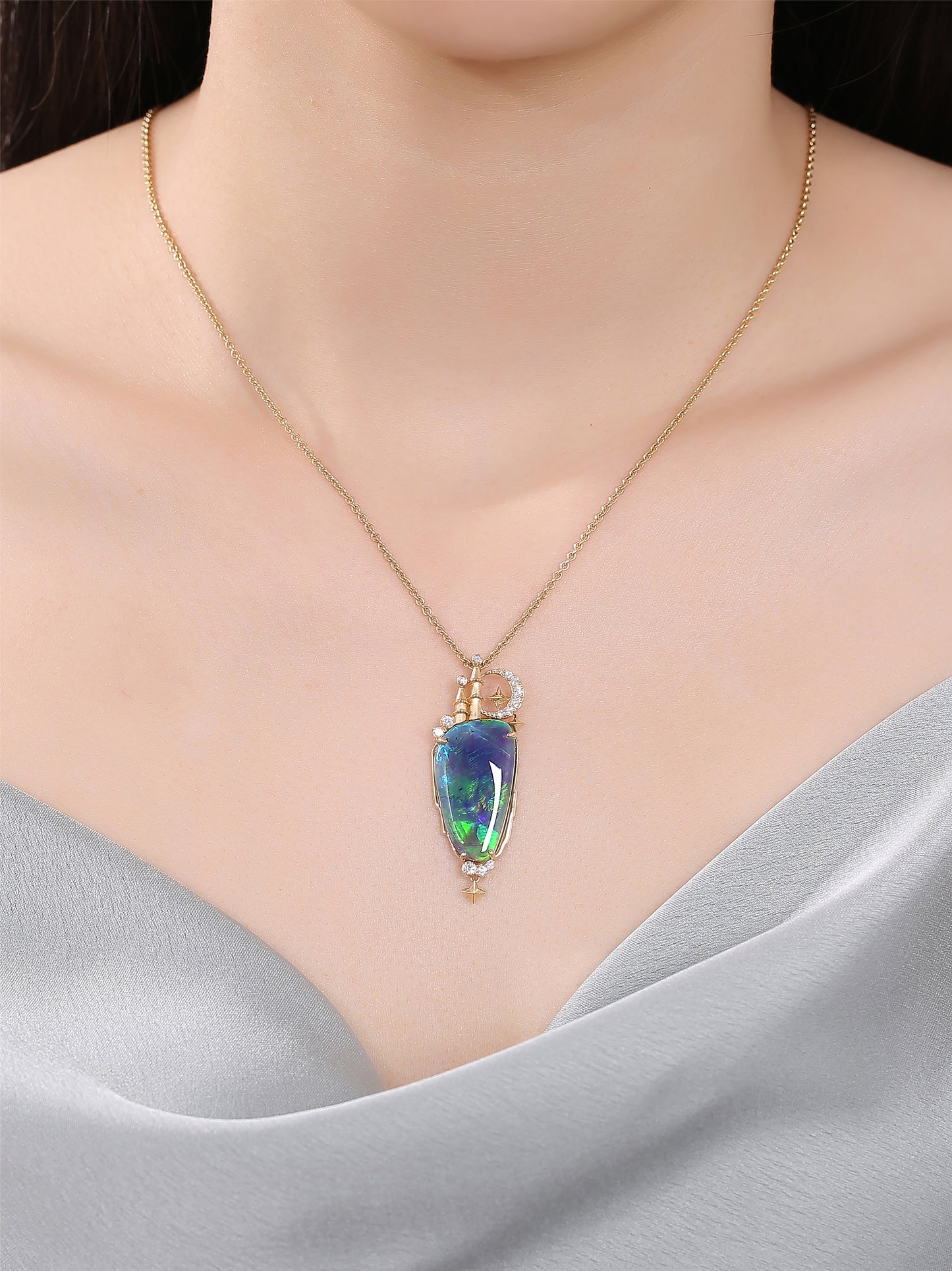 Fantasy Opal Castle Pendant