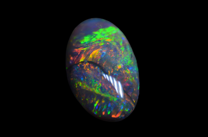 Oval Rainbow Black Opal