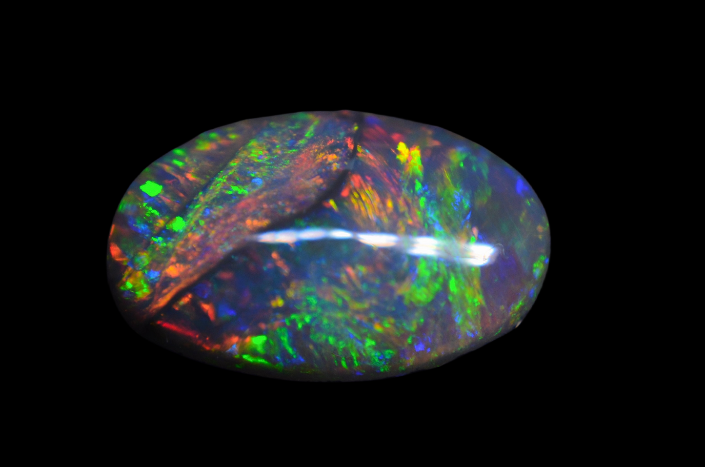 Oval Rainbow Black Opal