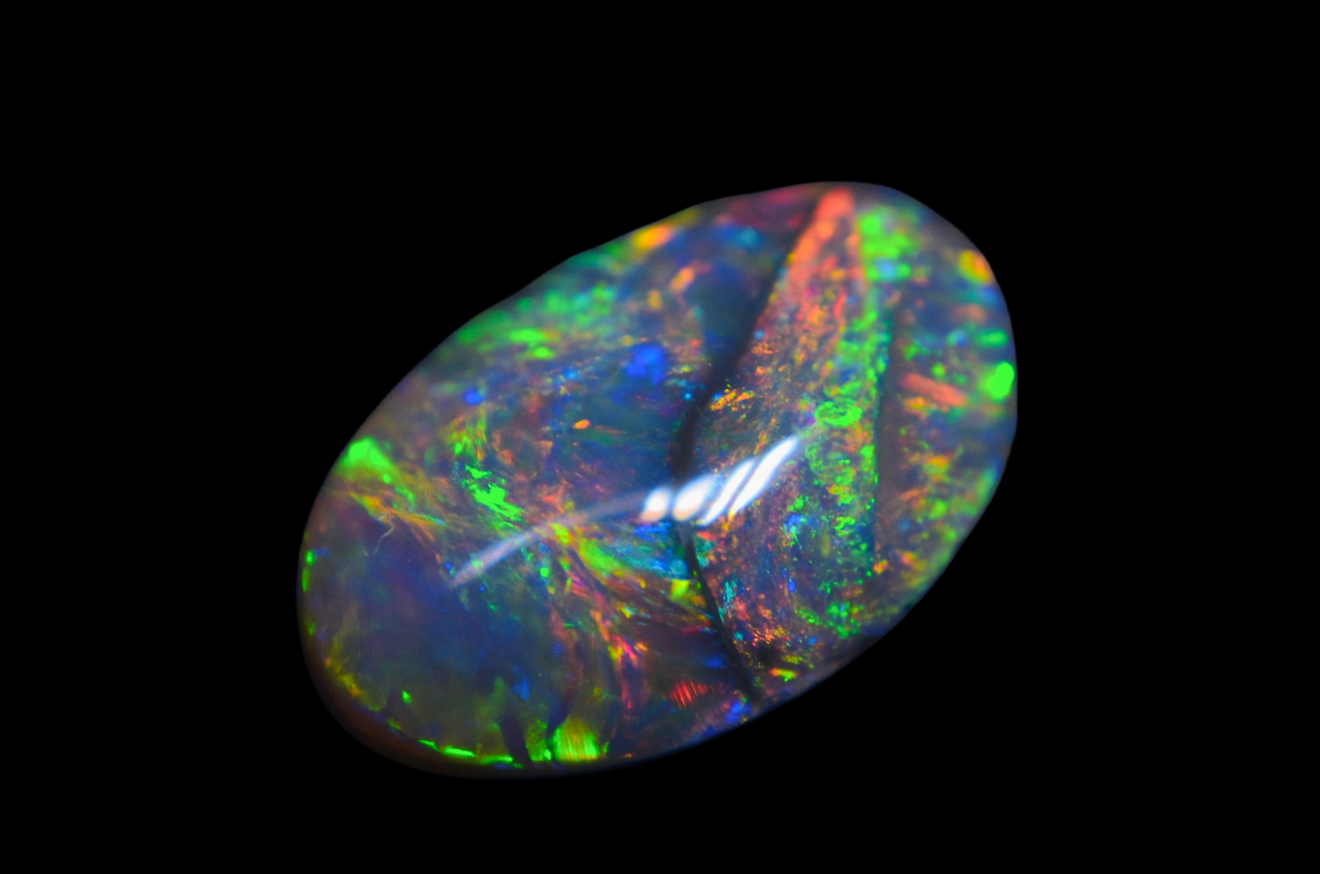 Oval Rainbow Black Opal