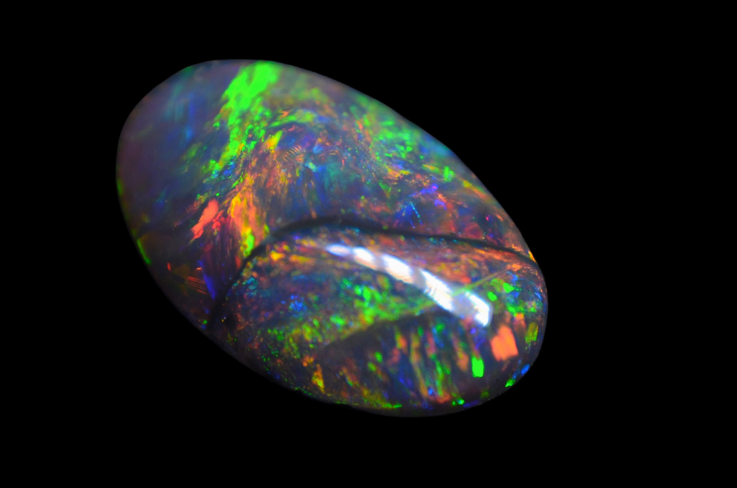 Oval Rainbow Black Opal